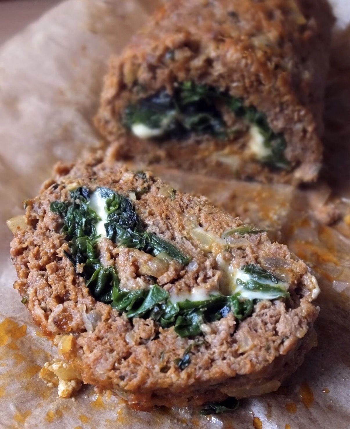 Spinach & Mozzarella Beef Loaf