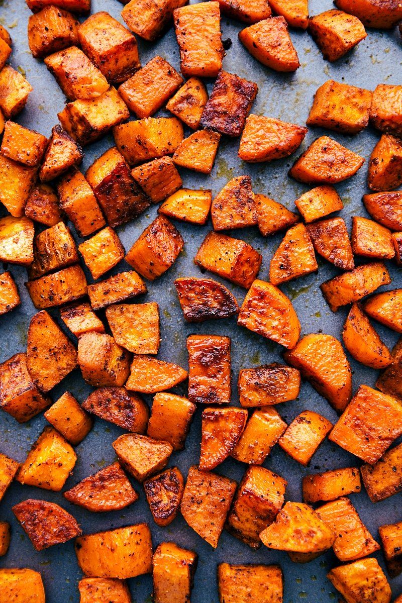 Olive Oil & Garlic Roasted Sweet Potatoes 🌱