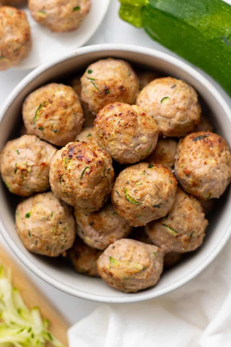 Italian Zucchini Meatballs — Turkey meatballs with zucchini and Italian herbs.