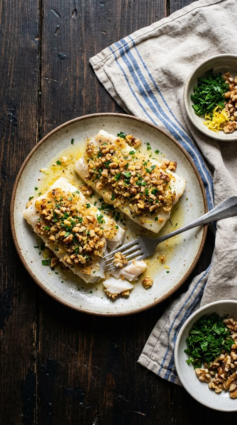 Lemon Walnut-Crusted Swai (White Fish)