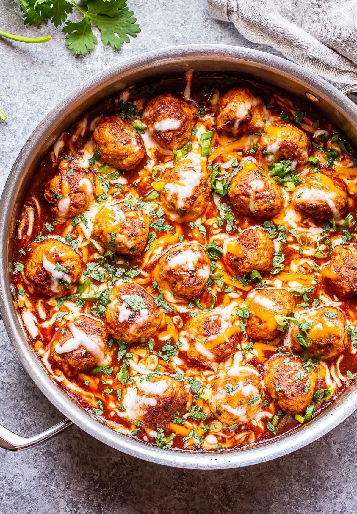 Bulk Cheesy Enchilada Turkey Meatballs (15-oz)